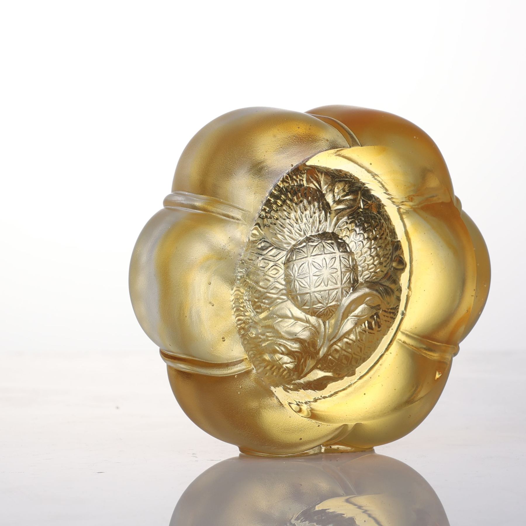 LIULI Crystal Pumpkin, Auspiciousness in Gold 
