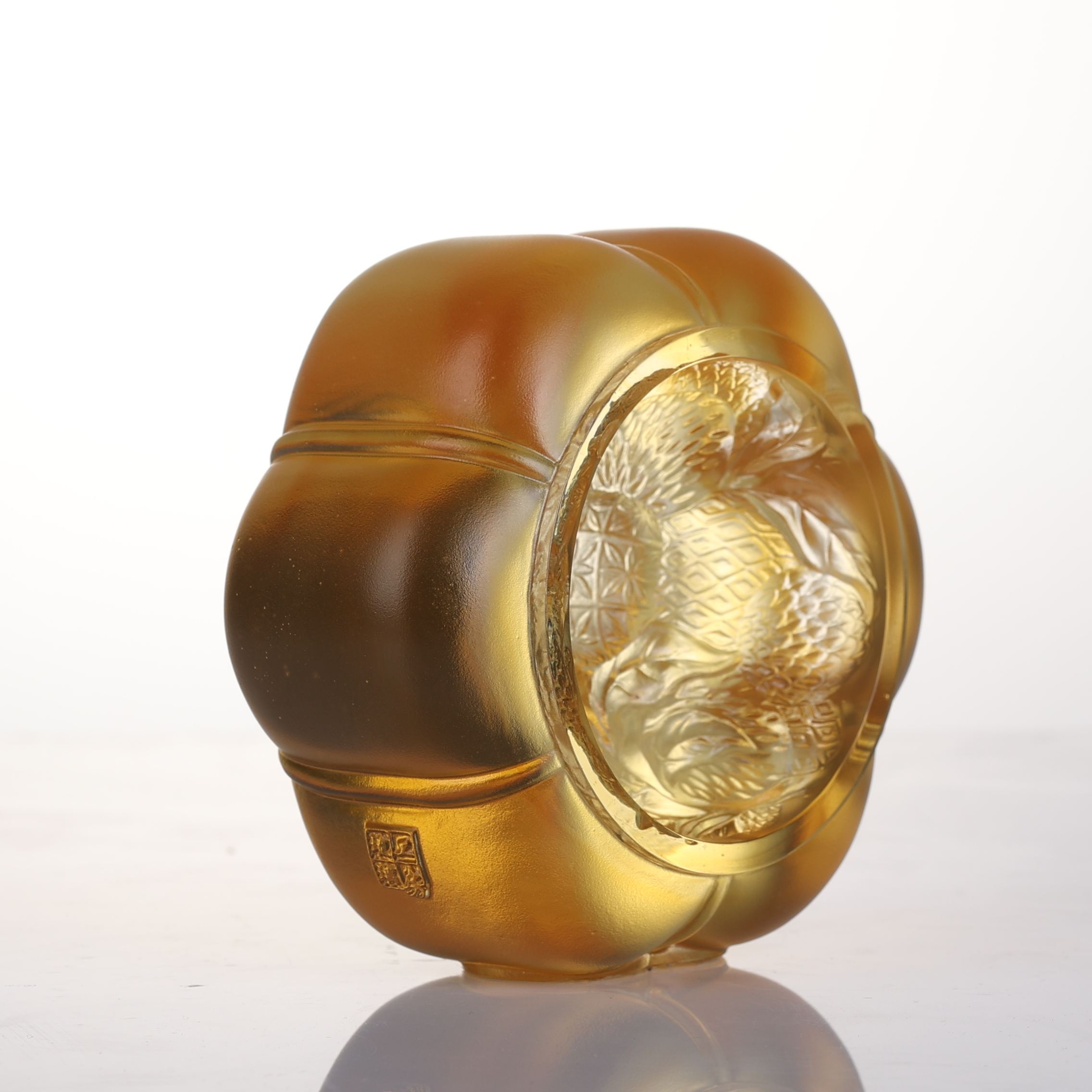 LIULI Crystal Pumpkin, Auspiciousness in Gold 
