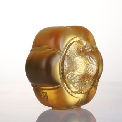 LIULI Crystal Pumpkin, Auspiciousness in Gold 