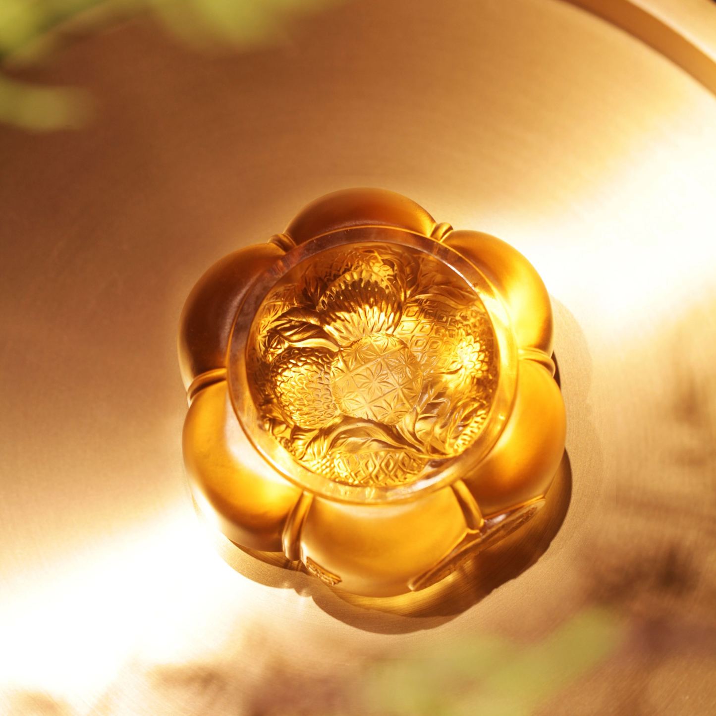 LIULI Crystal Pumpkin, Auspiciousness in Gold 