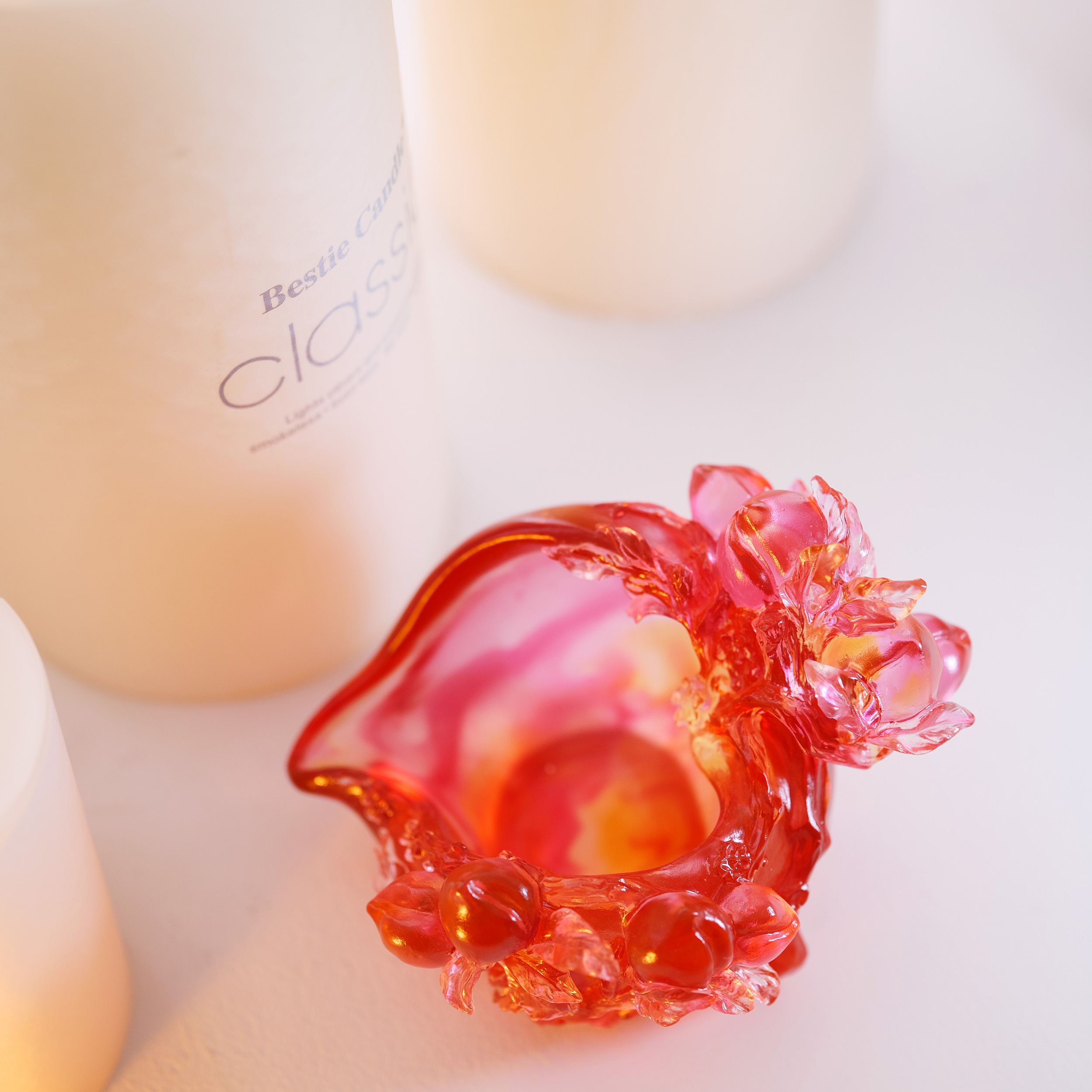 LIULI Crystal Peach, Blessings in the Spring Breeze 