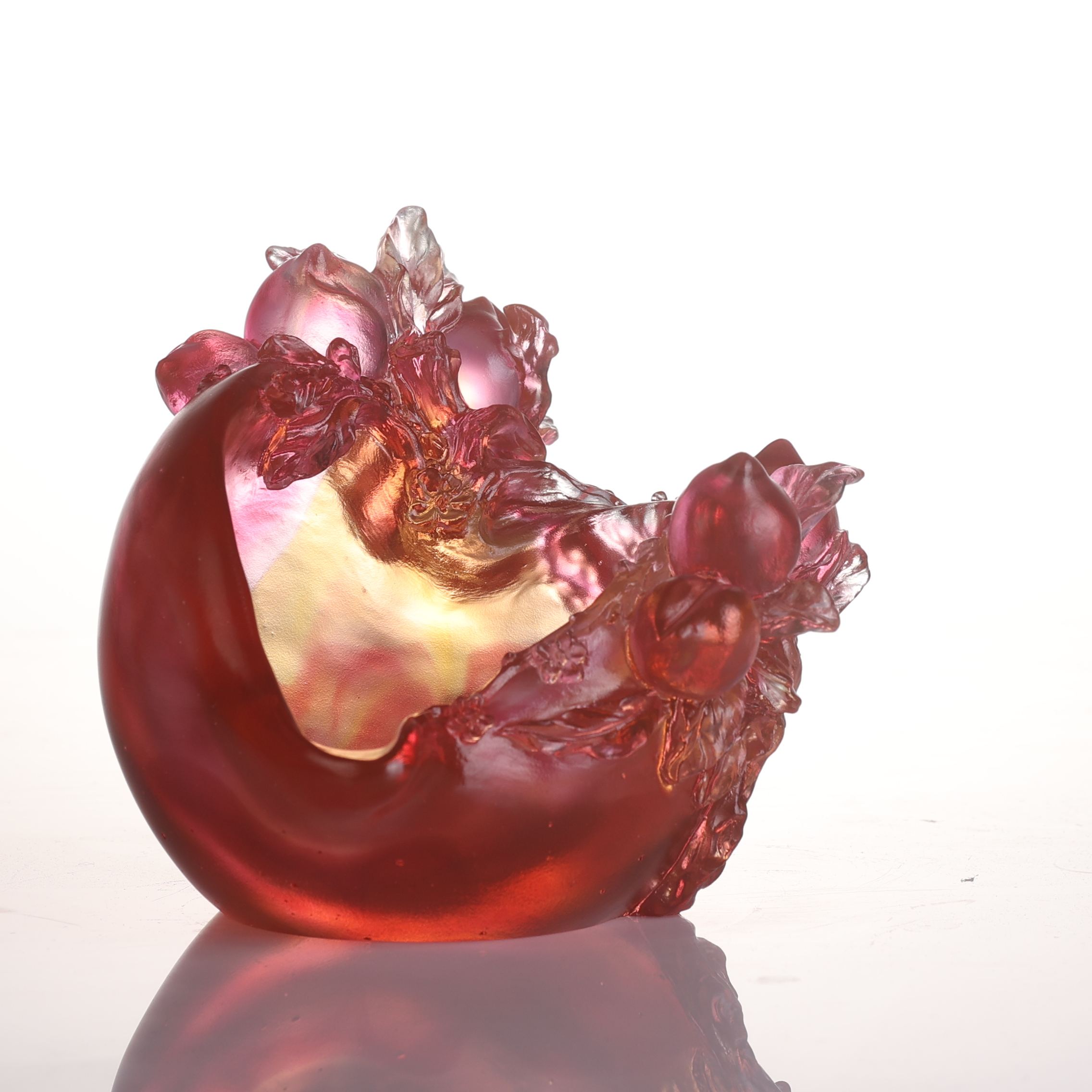 LIULI Crystal Peach, Blessings in the Spring Breeze 