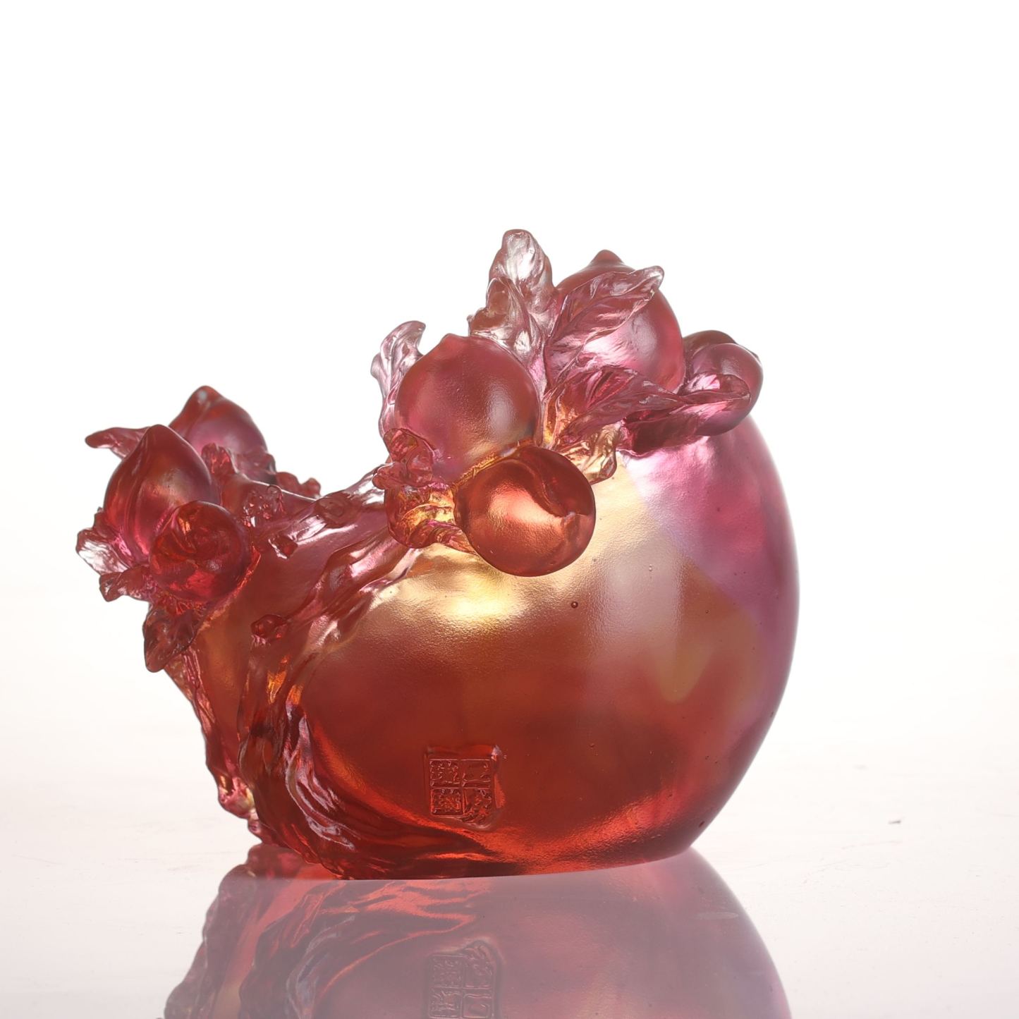 LIULI Crystal Peach, Blessings in the Spring Breeze 