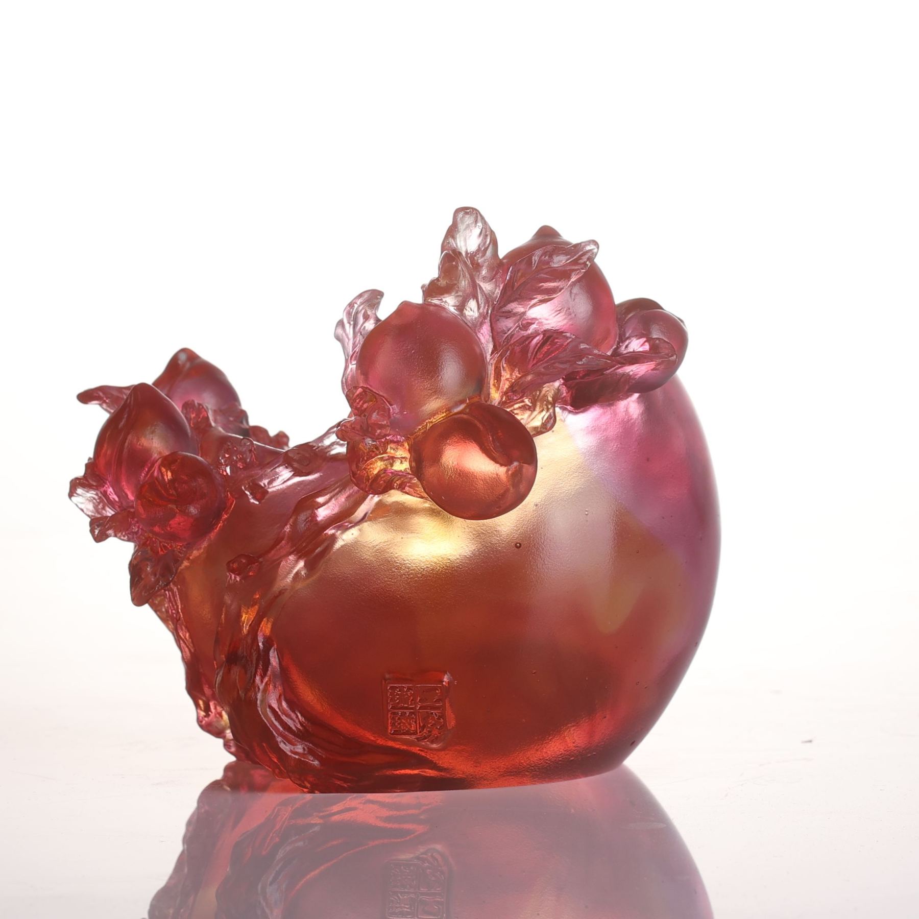 LIULI Crystal Peach, Blessings in the Spring Breeze 