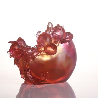 LIULI Crystal Peach, Blessings in the Spring Breeze 