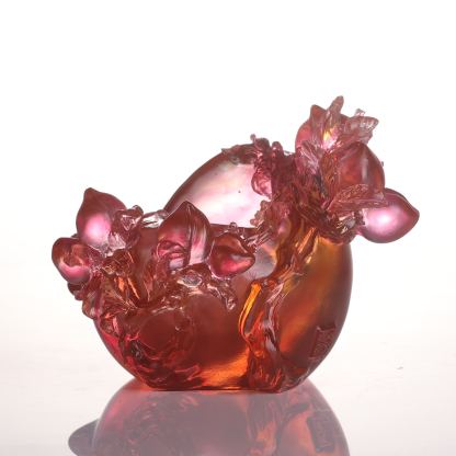LIULI Crystal Peach, Blessings in the Spring Breeze 