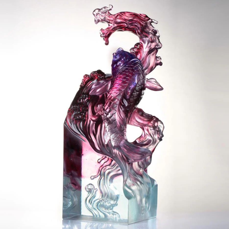 Crystal Mythical Creature, Dragon-Fish, Rising Into the Heavens