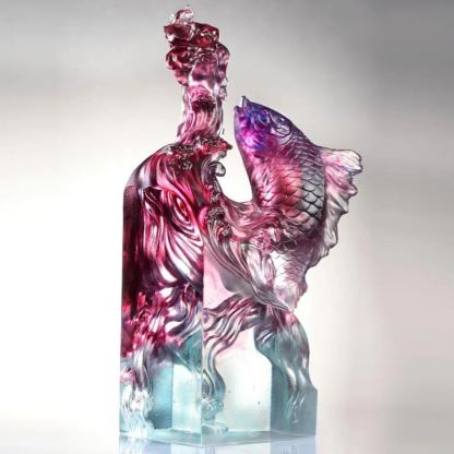 Crystal Mythical Creature, Dragon-Fish, Rising Into the Heavens