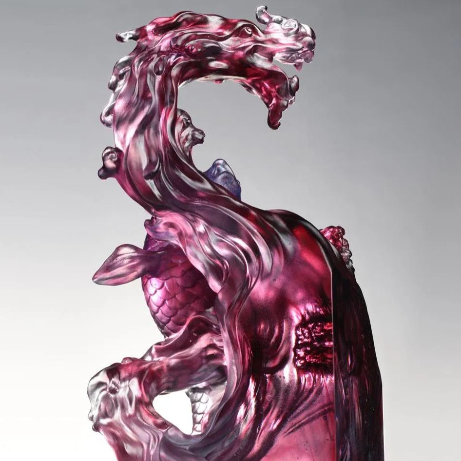 Crystal Mythical Creature, Dragon-Fish, Rising Into the Heavens