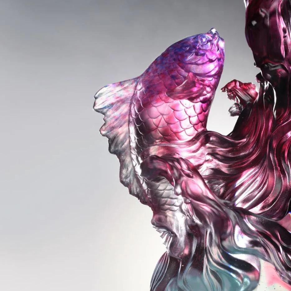 Crystal Mythical Creature, Dragon-Fish, Rising Into the Heavens