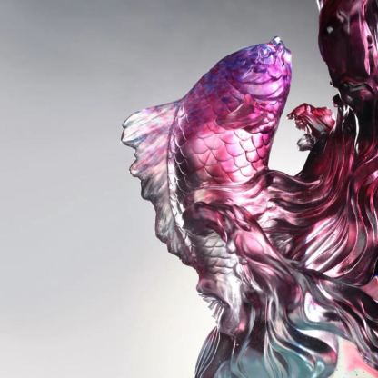 Crystal Mythical Creature, Dragon-Fish, Rising Into the Heavens