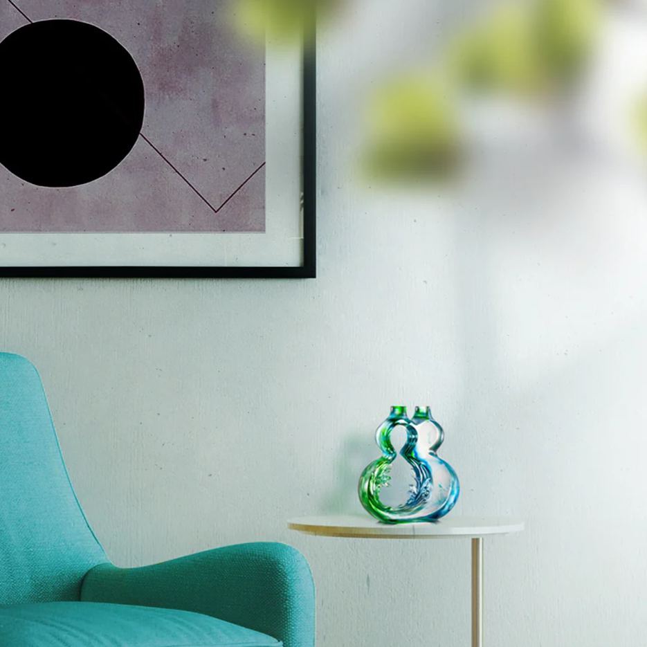 Crystal Sculpture, Hulu Gourd, A Harmonious World 