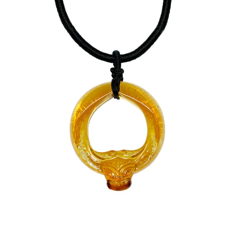 LIULI Crystal Pendant, Necklace, Ox, The Fulfilling Dream 