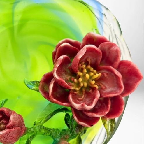 LIULI Crystal Flower, Peach Blossoms, March 