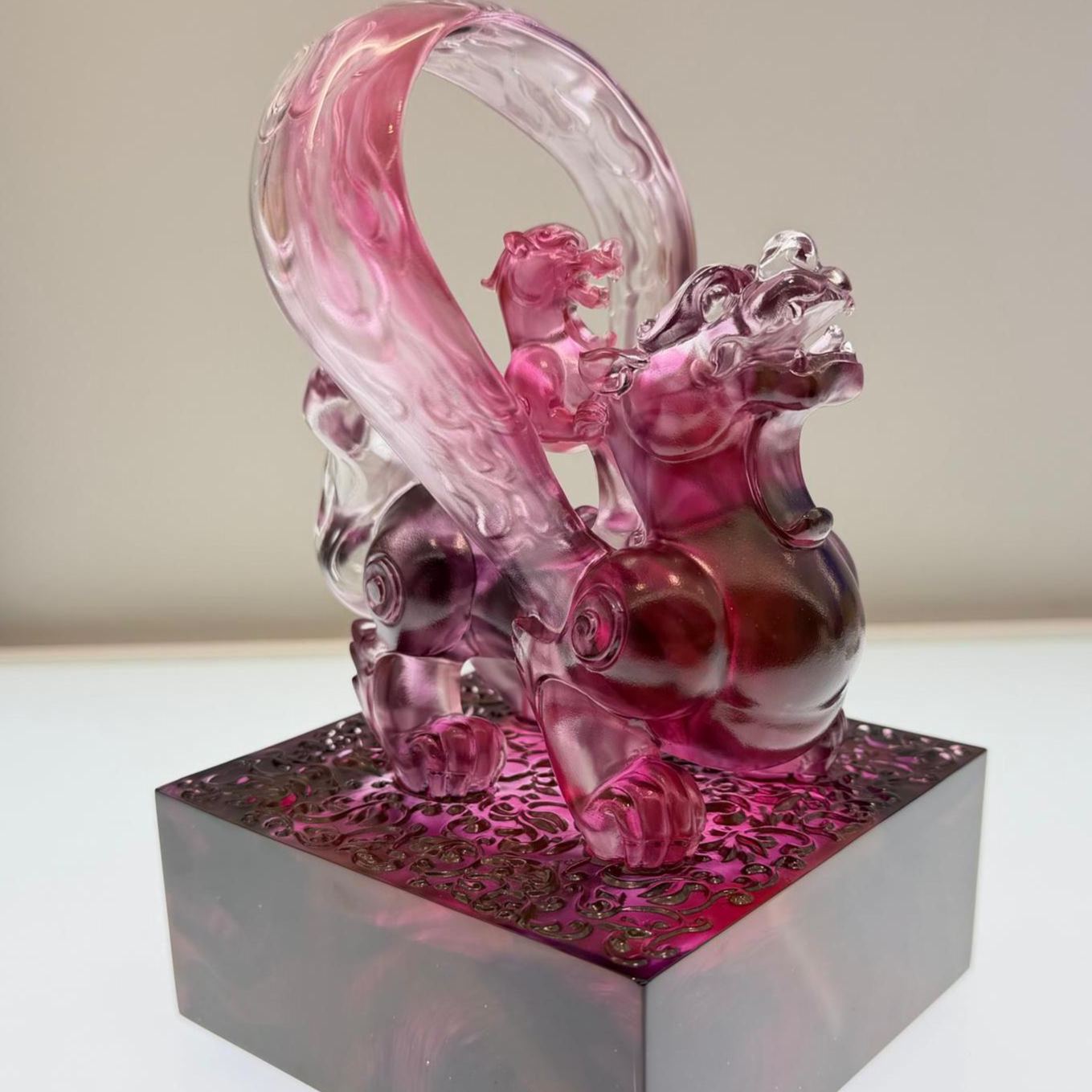 LIULI Crystal, Mythical Creature, Pixiu Sculpture, Welcoming Fortunes of this Vast World