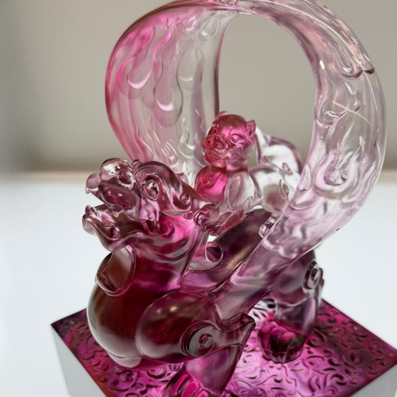 LIULI Crystal, Mythical Creature, Pixiu Sculpture, Welcoming Fortunes of this Vast World