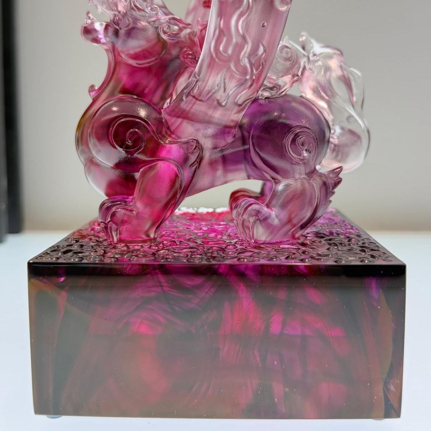LIULI Crystal, Mythical Creature, Pixiu Sculpture, Welcoming Fortunes of this Vast World