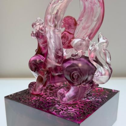 LIULI Crystal, Mythical Creature, Pixiu Sculpture, Welcoming Fortunes of this Vast World
