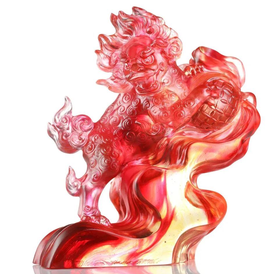 LIULI Crystal Foo Dog, A Thunderous Presence
