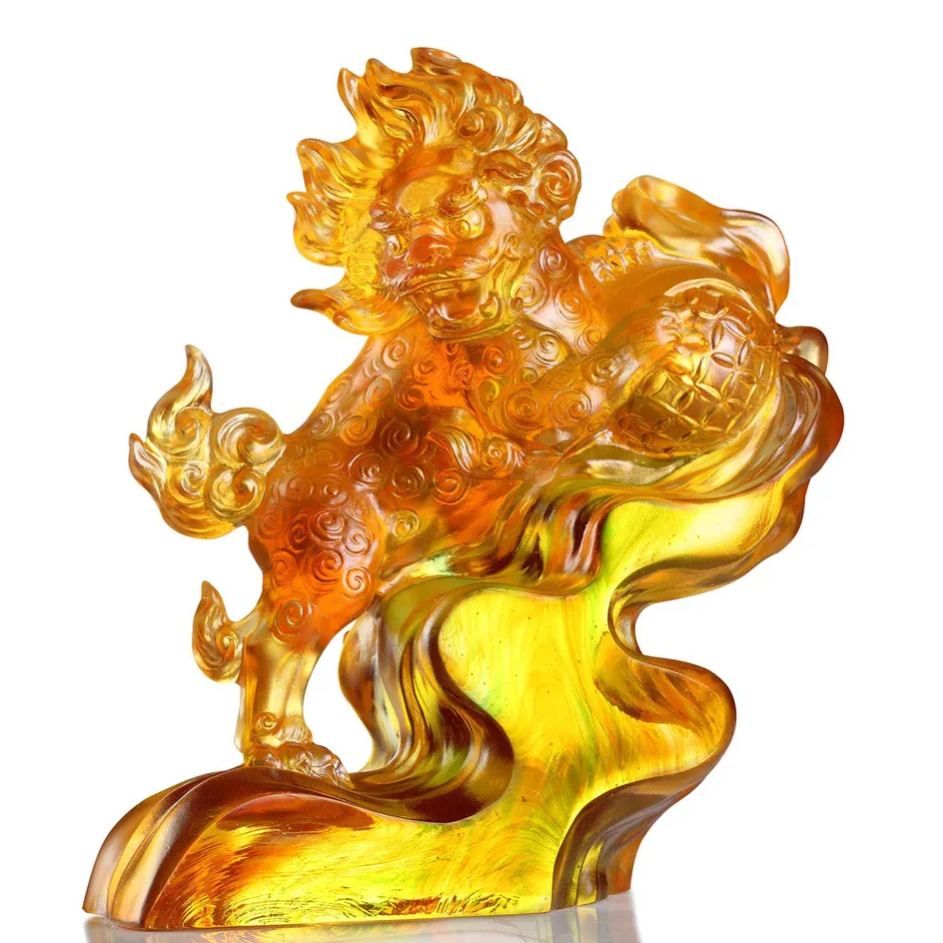 LIULI Crystal Foo Dog, A Thunderous Presence