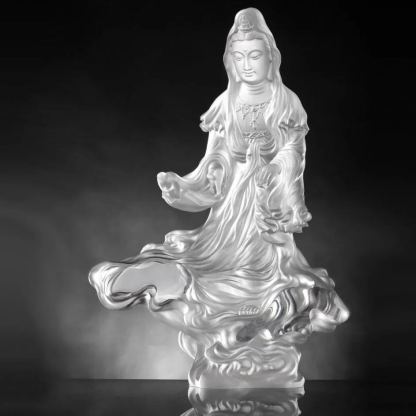 LIULI Crystal Guanyin, Light exists because of love-Rain of Truth, a Compassionate Heart 