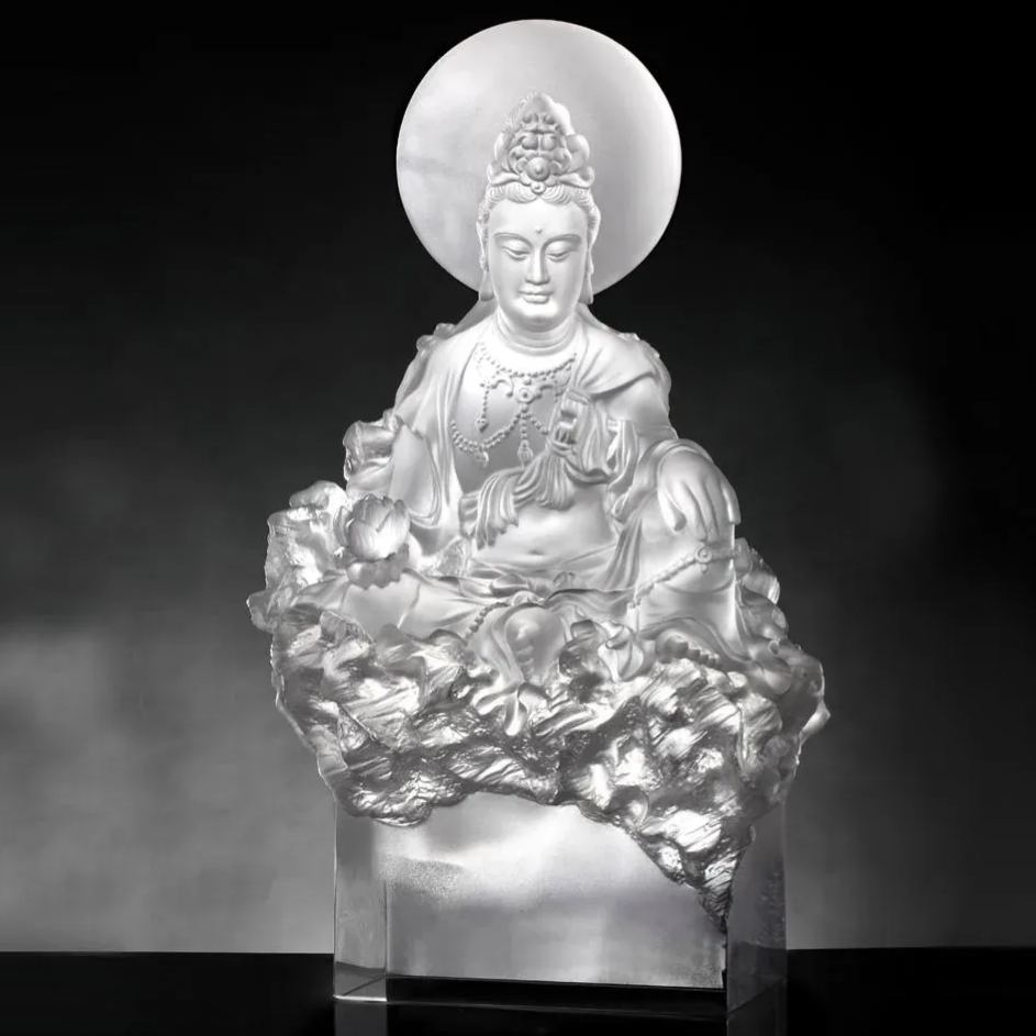 LIULI Crystal Guanyin, Light Exists Because of Love-Tranquil, at Peace
