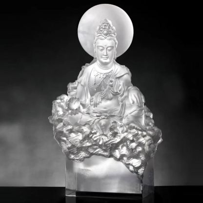 LIULI Crystal Guanyin, Light Exists Because of Love-Tranquil, at Peace