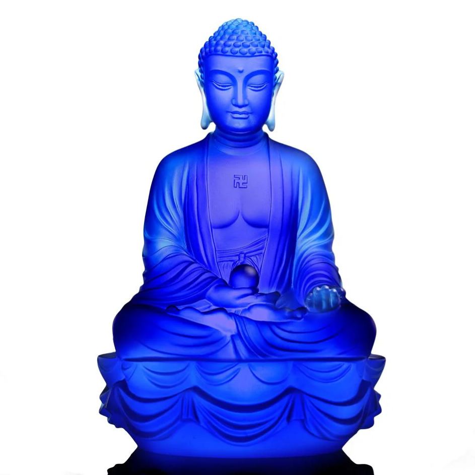 LIULI Crystal Buddha, Medicine Buddha, Present Mindfulness