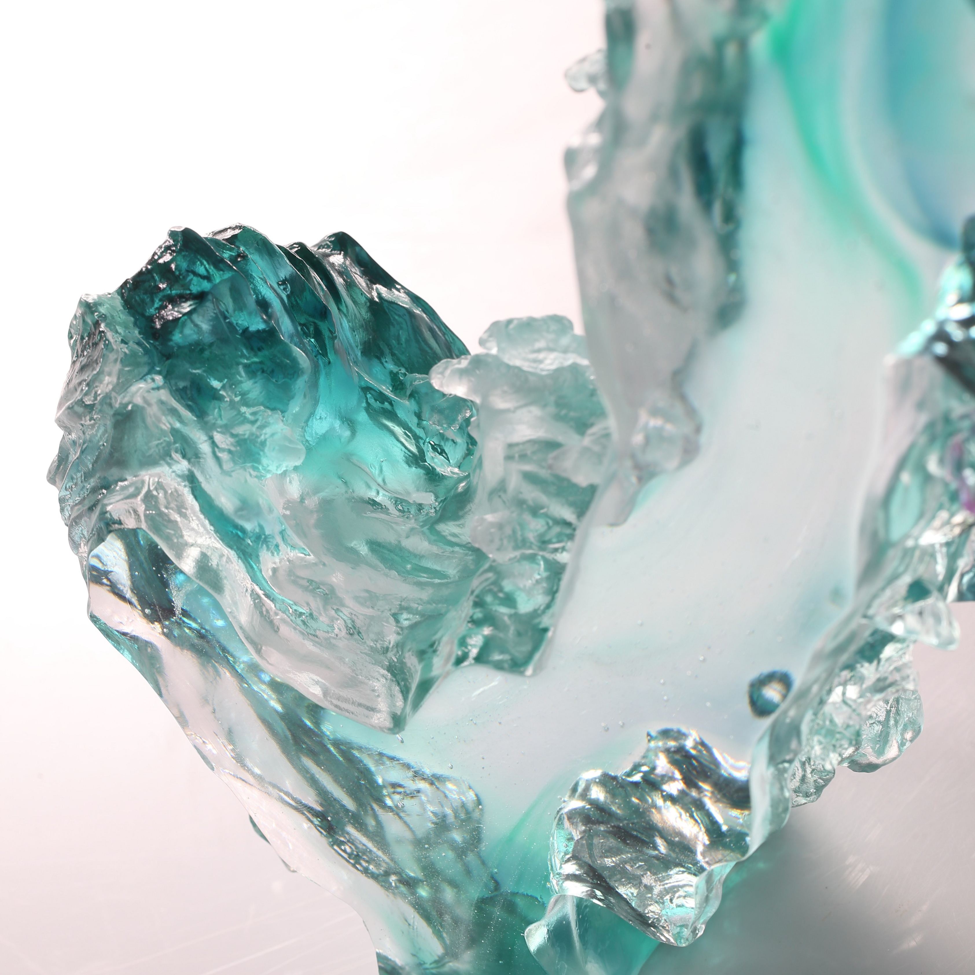LIULI Crystal, Mountain, Pine, Camellia, Evergreen Mountain Spirit 