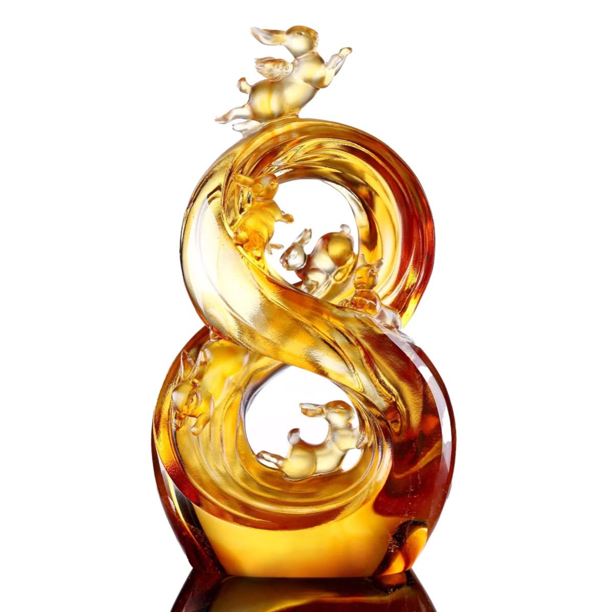 LIULI Crystal Rabbit Zodiac - Ascending Road of Splendor