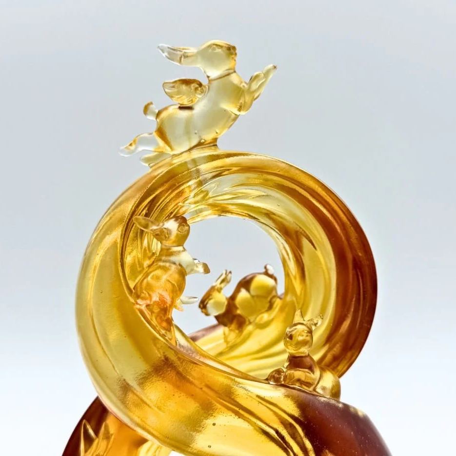 LIULI Crystal Rabbit Zodiac - Ascending Road of Splendor
