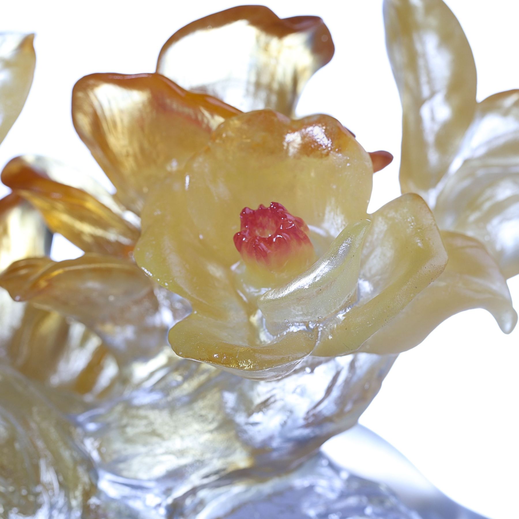 LIULI Crystal Flower, Camellia, In Full Bloom 