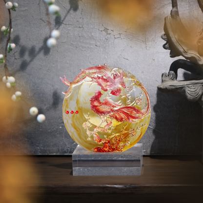 LIULI Crystal Phoenix, Beauty Birthed from Harmony 