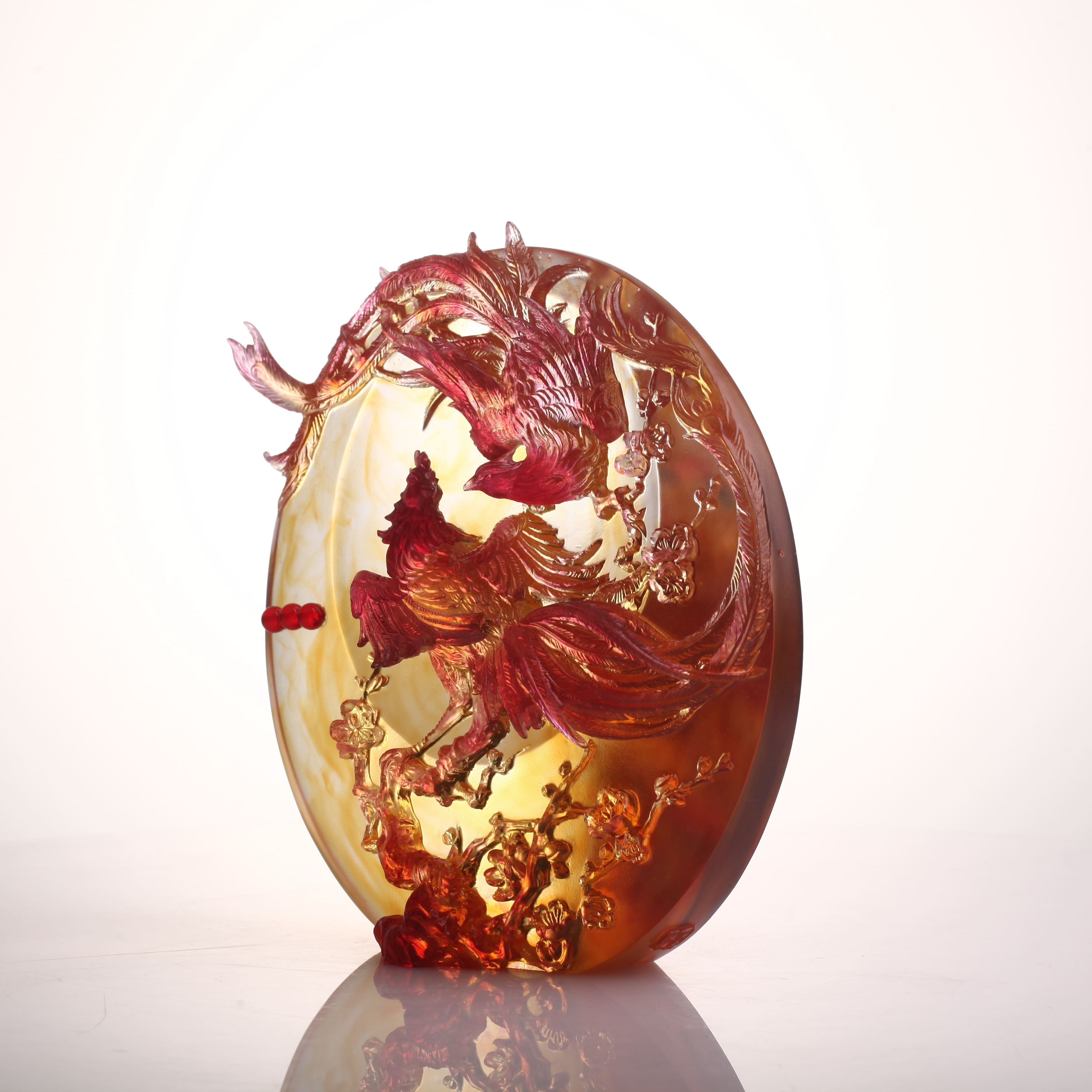 LIULI Crystal Phoenix, Beauty Birthed from Harmony 