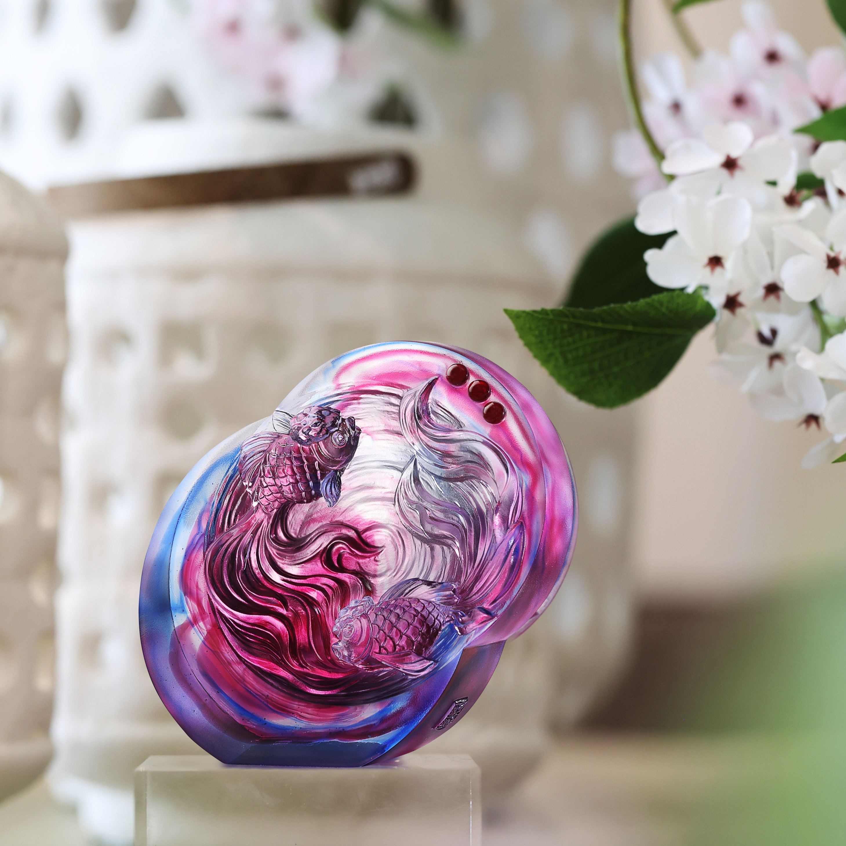 LIULI Crystal Goldfish, Hand in Hand, We Become
