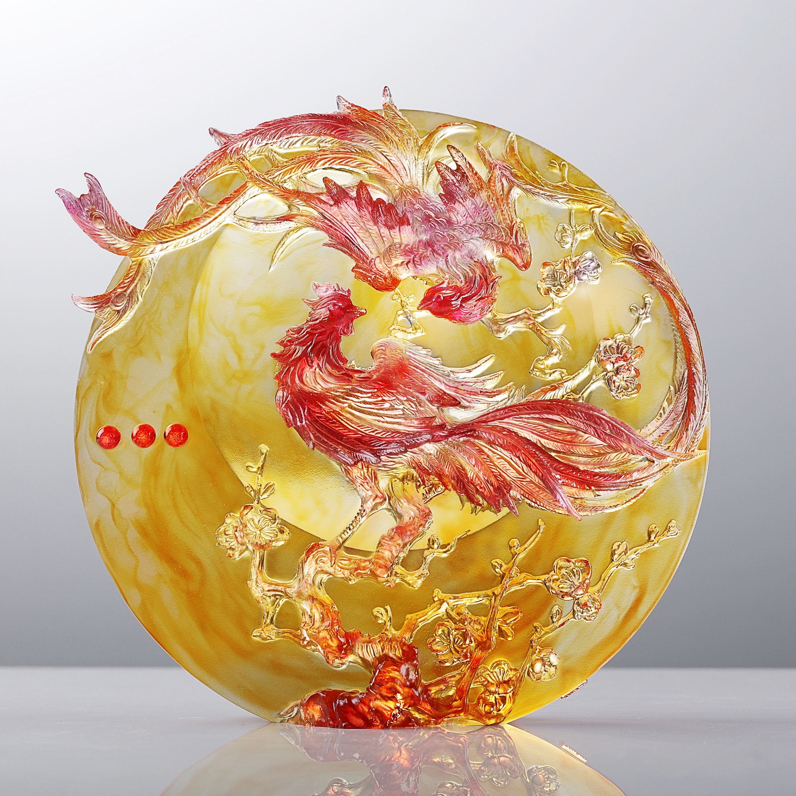 LIULI Crystal Phoenix, Beauty Birthed from Harmony 