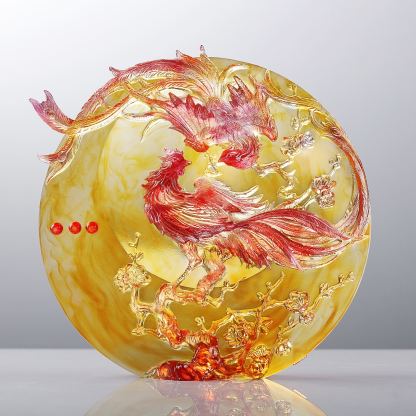 LIULI Crystal Phoenix, Beauty Birthed from Harmony 