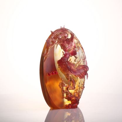LIULI Crystal Phoenix, Beauty Birthed from Harmony 