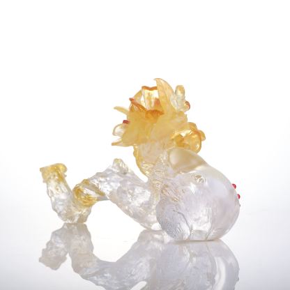 LIULI Crystal Flower, Camellia, In Full Bloom 