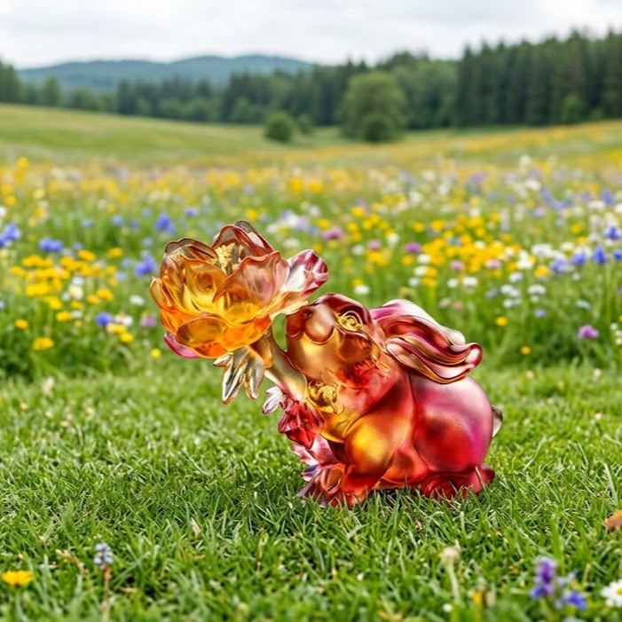 LIULI Crystal Rabbit Zodiac - Lingering Fragrance of Goodness in the Heart