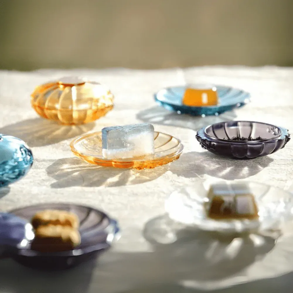 Crystal Snack Tray, Chrysanthemum, Bliss of Moon and Chrysanthemum (Large)