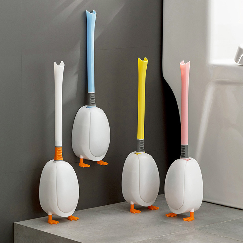 2 w 1 Silikonowa szczotka toaletowa do montażu na ścianie