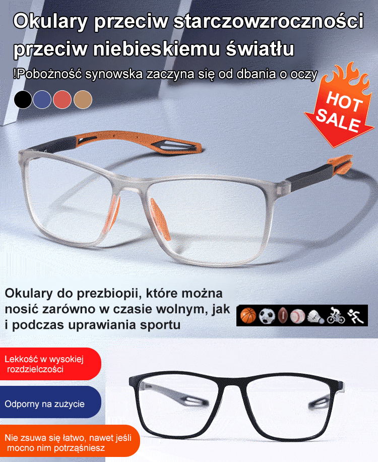 Ultra-light and comfortable anti-blue light presbyopia glasses