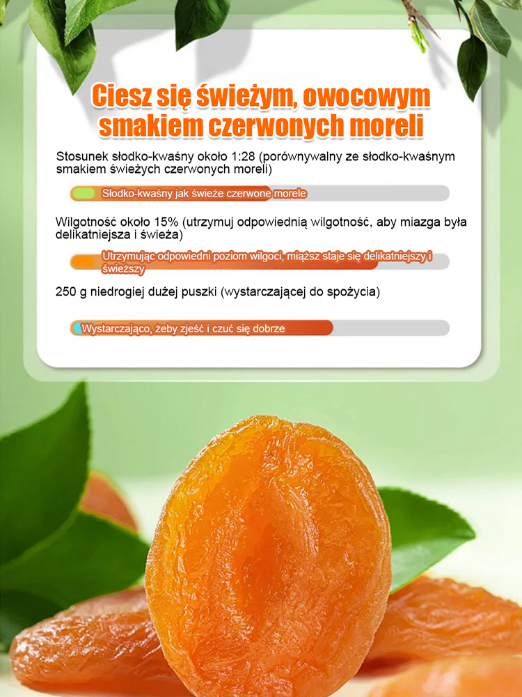【Słodkie i miękkie】Suszone morele bez pestek, bez dodatków