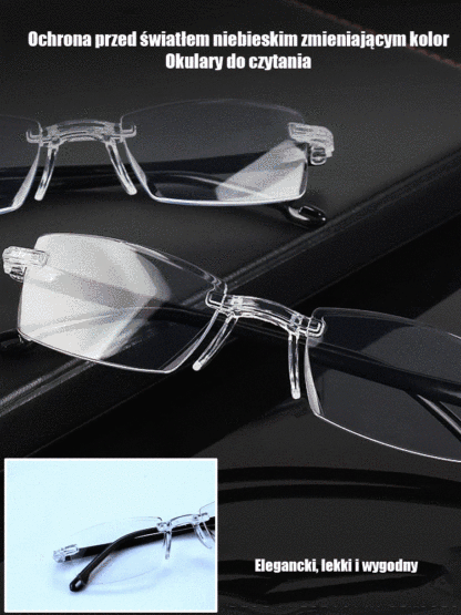 Zmieniające kolor okulary do czytania chroniące przed niebieskim światłem