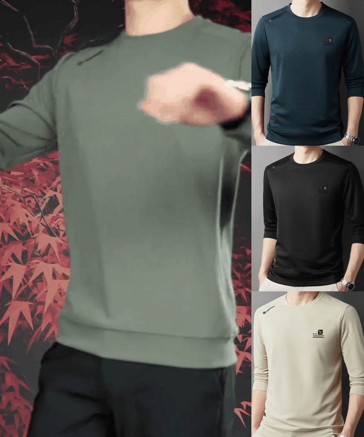3D立體剪裁男式圓領衛衣