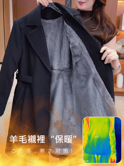 【薄厚可選】中長款保暖風衣外套女