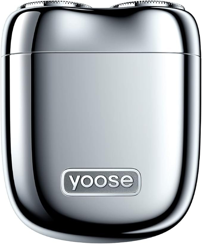 YOOSE Mini Shaver, Portable Alloy Electric Shavers for Men, IPX7 Waterproof, Wet & Dry Shave, Cordless Travel Shaver, USB-C Rechargeable Electric Razor, Battery Indicator, Travel Lock