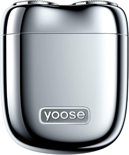 YOOSE Mini Shaver, Portable Alloy Electric Shavers for Men, IPX7 Waterproof, Wet & Dry Shave, Cordless Travel Shaver, USB-C Rechargeable Electric Razor, Battery Indicator, Travel Lock
