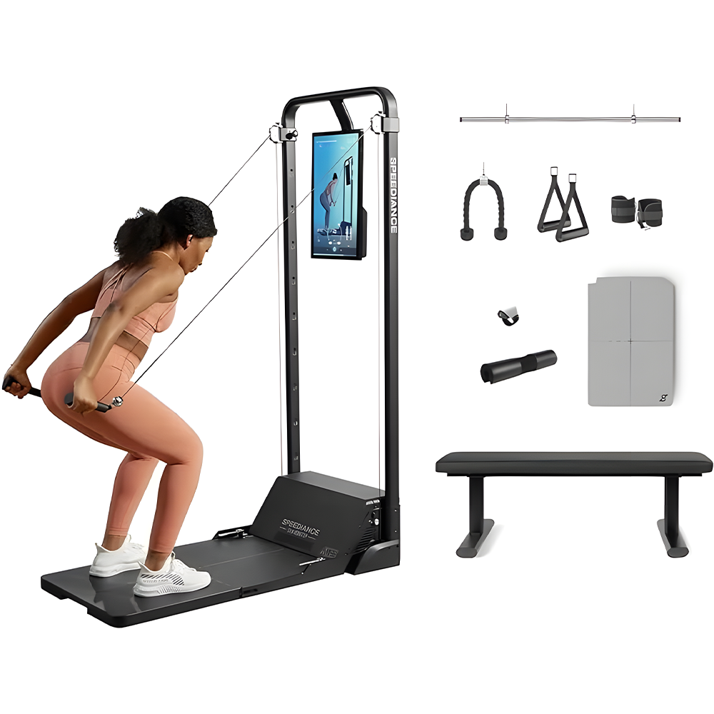 Smart Home Gym System, Multifunctional Smith Machine Home Gym Power Cage, Portable Cable Machine for Home Workout, Full Body Strength Training Fitness Exercise Machine